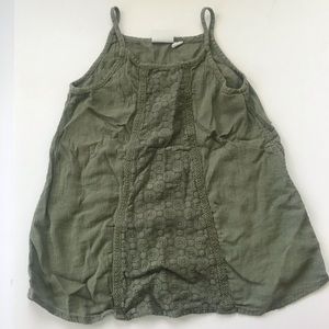 Jumping Beans olive green boho tank top size 6x
